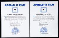 Apollo 11 Flown Film to the Lunar Surface, Two Segments, Each On a COA signed by Richard "Dick" Underwood