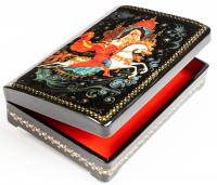 Gorgeous Footed Russian Lacquer Box from Kholui Signed on Verso