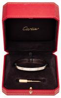 Ladies Cartier Love Bracelet, New Screw System, in 18K White Gold. With Original Presentation Box and Screwdriver.