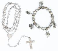 Sterling Silver Rosary and Bracelet