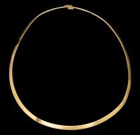 Italian 12K Gold 18" Omega Chain Necklace