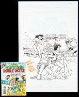 Stan Goldberg Original Art Panel for Archie Comics. "Pals 'n' Gals Double Digest #85 Jan. 2004, Signed Twice by Goldberg.