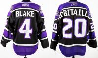 Two LA Kings Signed Away Jerseys: Luc Robitaille #20 and Robert Blake #4 on Officially Licensed CCM/Reebok Crown Logo Black