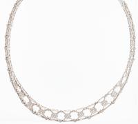 Diamond 14K White Gold Floral Design Choker Necklace