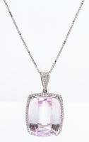 Kunzite Diamond 14 KWG Pendant & Chain