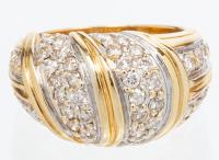 Lady's Diamond 14K Yellow Gold Domed Band Ring