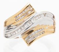 Lady's Diamond 10K Yellow & White Gold Band Ring