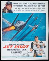 John Wayne Signed Film Magazine Ad for Howard Hughes' JET PILOT LOA by James Spence Authentication.