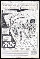 Original "Green Lantern Green Arrow" Splash Page, #104 Art by Alex Saviuk and Vince Colletta Signed Twice by Saviuk