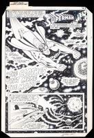 Superman; Original Art, Splash Page Issue #398 by Alex Saiuk and Dennis Jensen, Spectacular Art of Superman in Space