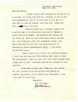 Steinbeck John -- TLS "Self-Conscious" Request Recommending a Friend For Employment at the Historic Holman's Dept Store in Pacif