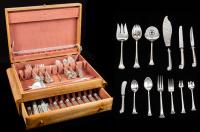 Tuttle Sterling Silver, "Onslow Pattern" 8 Place Setting with Serving Pieces and Steak Knives--Presidential Date Marks 78 Piece