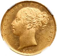 Victoria (1837-1901), Gold Sovereign, 1881 S