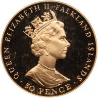 Elizabeth II (1952-present). Gold Proof 50 Pence, 1992