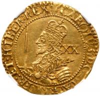 Charles I (1625-49), Gold Unite of Twenty Shillings, Oxford Mint, 1643