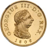 George III (1760-1820), Gilt Copper Proof Farthing, 1806