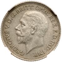 George V (1910-36), 0.500 Silver Matte Proof Sixpence, 1927