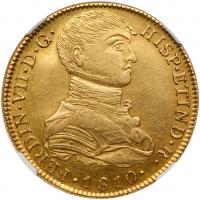 Fernando VII (1808-1824). Gold 8 Escudos, 1810-JP