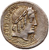 Mn. Fonteius C.f. Silver Denarius (4.02 g), 85 BC