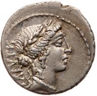 Mn. Acilius Glabrio. Silver Denarius (3.73 g), 49 BC