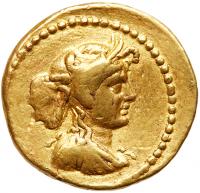 L. Cestius and C. Norbanus. Gold Aureus (8.00 g), 43 BC