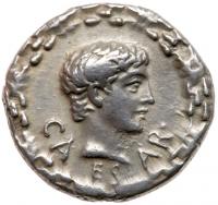Augustus. Silver Denarius (3.72 g), 27 BC-AD 14 Nearly EF