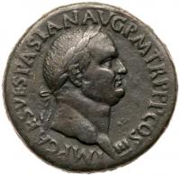 Vespasian. AE Sestertius (25.37 g) 69-79 AD. Judaea Capta type Choice VF