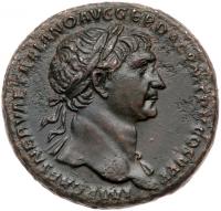 Trajan. Ã As (13.43 g), AD 98-117 Choice VF