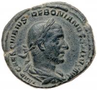 Trebonianus Gallus. Ã Sestertius (19.31 g), AD 251-253 Choice VF