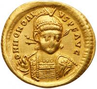 Honorius. Gold Solidus (4.42 g), AD 393-423