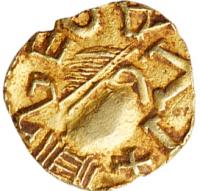 <B>Merovingians</B>. Uncertain. Gold Tremissis (0.72 g), ca. 575-650