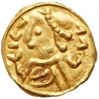 Merovingians, Uncertain. Gold Tremissis (1.27 g), ca. 575-650 Mint State