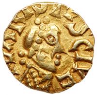 Merovingians, Paris. Gold Tremissis (1.23 g), ca. 600-750 Choice VF