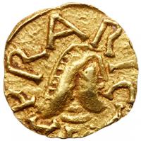 Merovingians, Evrecy (Calvados). Gold Tremissis (1.20 g), ca. 600-750 EF