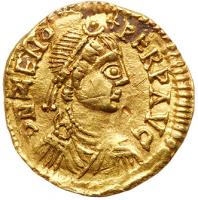 Visigoths in Gaul. Pseudo-imperial issue. Gold Tremissis (1.46 g), 417-507