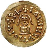 Visigoths. Ervig. Gold Tremissis (1.51 g), 680-687 EF