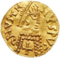 Visigoths in Gaul. Pseudo-imperial issue. Gold Tremissis (0.80 g), 417-507 Choic