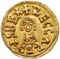 Visigoths. Reccared I. Gold Tremissis (1.45 g), 586-601 EF