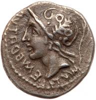 Social War. C. Papius C.f. Mutilus. Silver Denarius (3.65 g), 90 BC