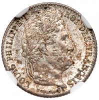 Louis Philippe I (1640-1701). Silver Â¼ Franc, 1840-A (KM 740.1).