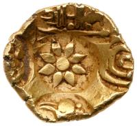 India. Yadavas of Devagiri. Ramachandra (1270-1311). Gold Padmatanka. 3.8g.