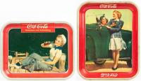 Coca-Cola Serving Trays: Three (3) Vintage Original Serving Trays, "Sailor Girl" 1940, "Skater Girl" 1941 and "Two Girls At Car" - 2