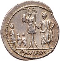 L. Aemilius Lepidus Paullus. Silver Denarius (3.94 g), 62 BC - 2