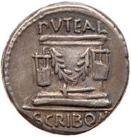 L. Scribonius Libo. Silver Denarius (4.00 g), 62 BC - 2