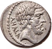 Q. Servilius Caepio Brutus. Silver Denarius (3.96 g), 54 BC - 2