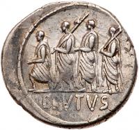 Q. Caepio Brutus. Silver Denarius (3.86 g), 54 BC - 2