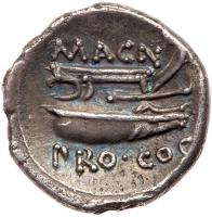 Cn. Pompeius Magnus. Silver Denarius (3.78 g), 49 BC - 2