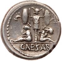 Julius Caesar. Silver Denarius (3.87 g), 46-45 BC - 2