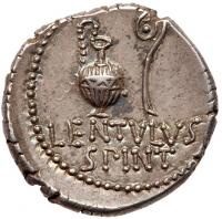 C. Cassius Longinus. Silver Denarius (4.17 g), 42 BC - 2