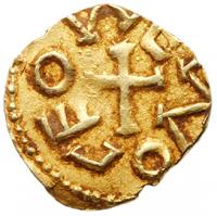 <B>Merovingians</B>. Uncertain. Gold Tremissis (0.72 g), ca. 575-650 - 2